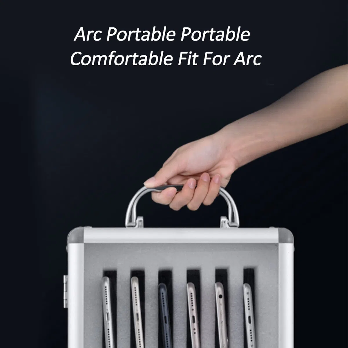 Caja Transparente Para Guardar El Teléfono Con Asa 12/24/36 Ranuras Para Escritorio Soporte Portátil Para Teléfono Móvil Solución De Almacenamiento Segura Para La Oficina Ideal Para El Hogar