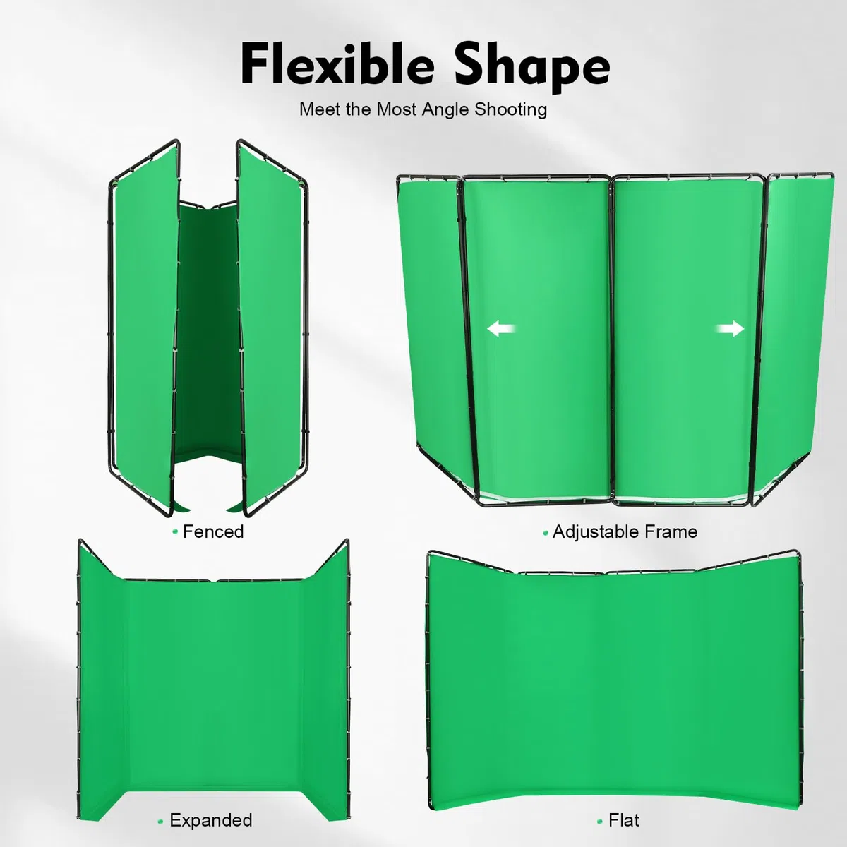 4 x 2,4 m grande sfondo verde pieghevole con supporto per videoconferenze, studio fotografico, 4 x 2,4 m