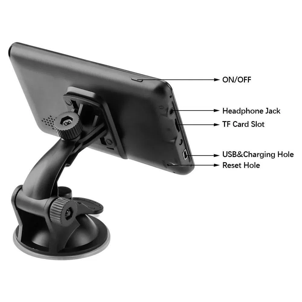 Navigatore Satellitare per Auto, 5 Pollici Touch Screen HD, GPS Portatile, Trasmettitore FM, Monitor 256 MB + 8 G, Promemoria Vocale, Mini USB