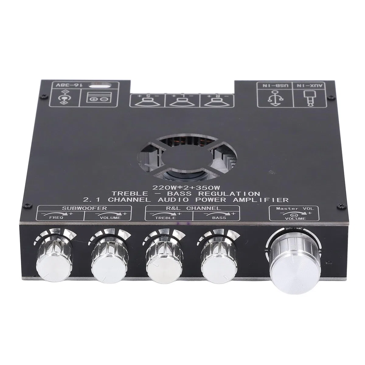 Jiawu TPA3255 Modulo Amplificatore di Potenza 2.1 BT5.1 Ingresso Scheda Audio USB AUX Scheda Amplificatore DC16-38V per Home Theater