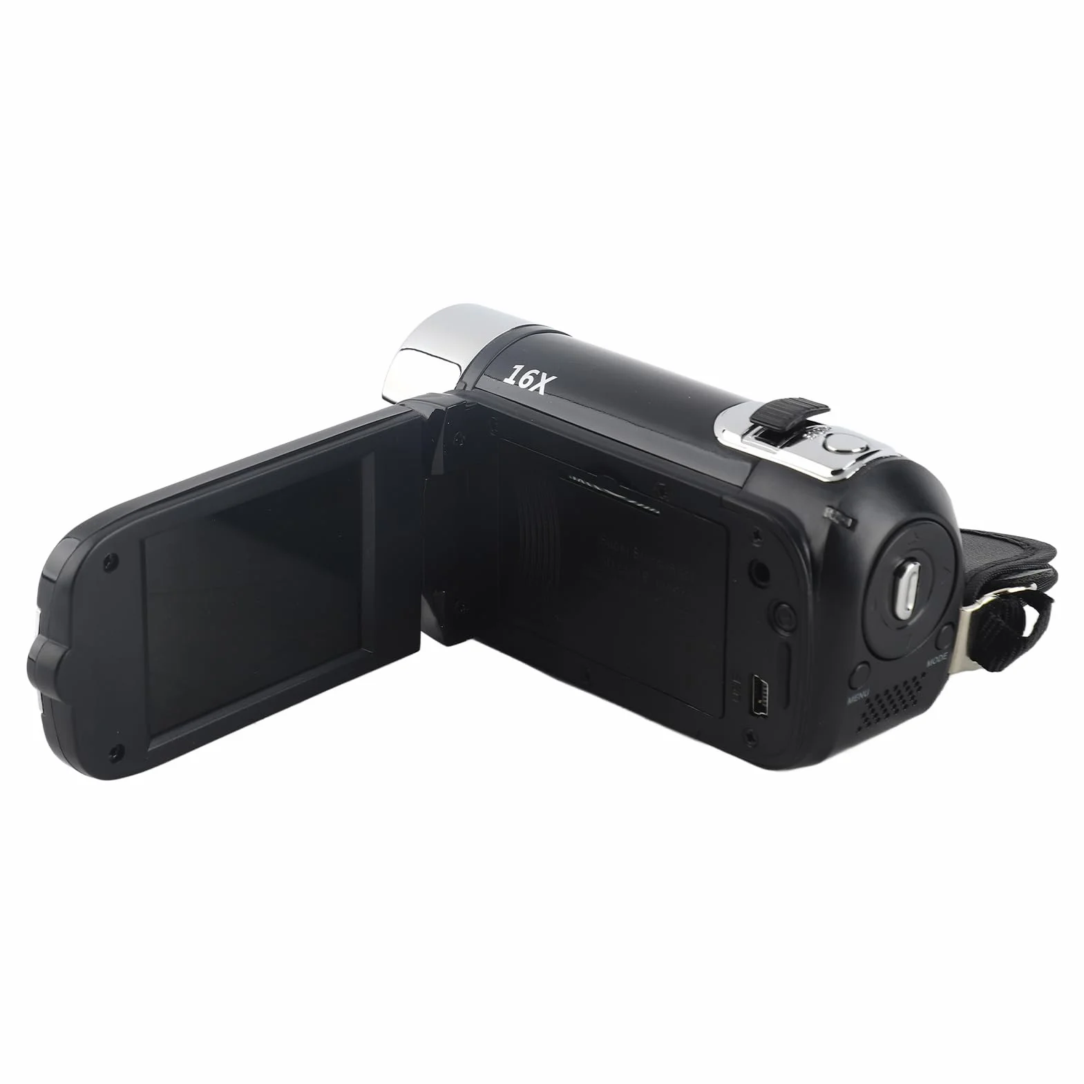 Videocamera Digitale Portatile Full HD 16X Ad Alta Definizione, Mini DV con Rotazione di 270 Gradi (BLACK)