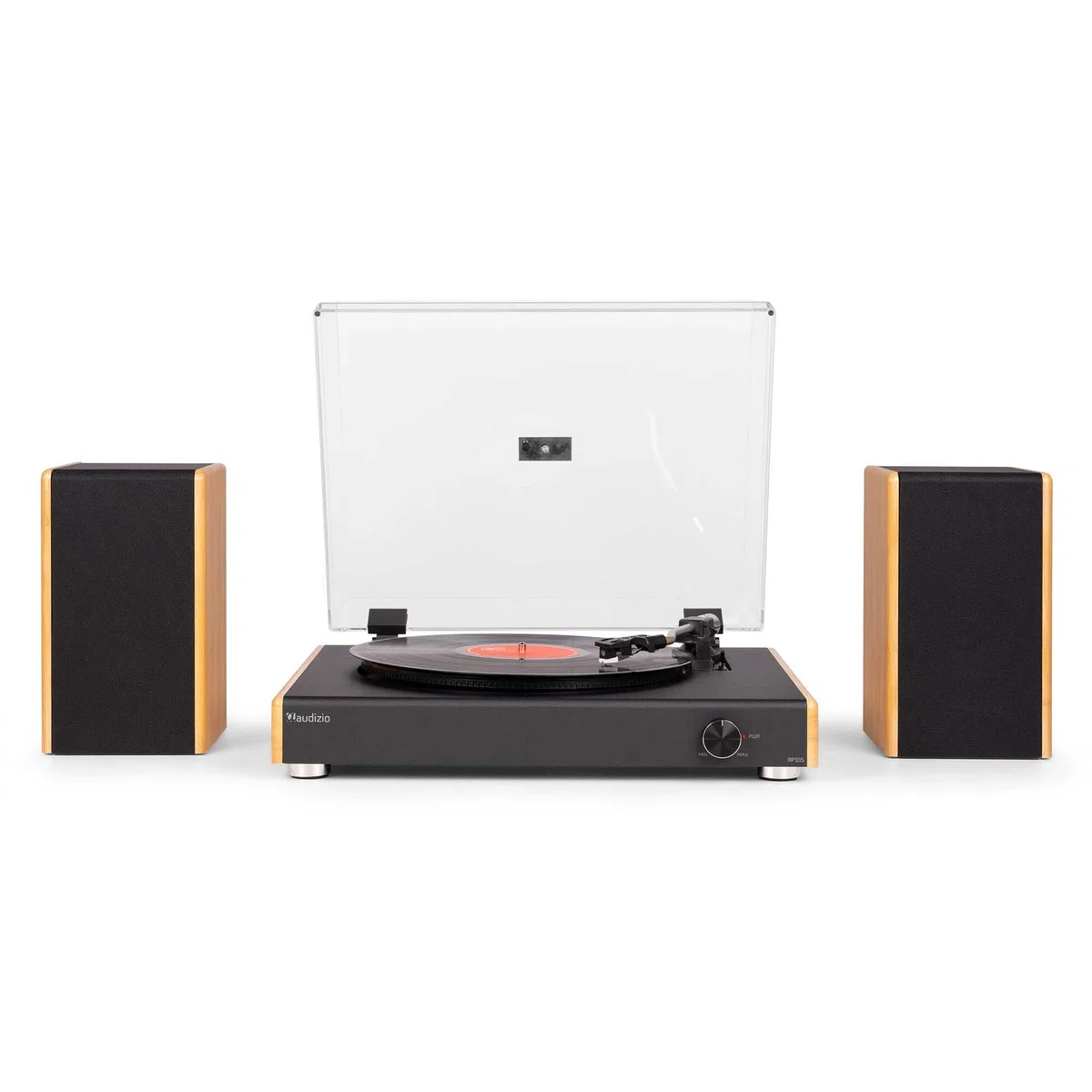 Audizio RP335 - Platino in vinile Bluetooth con altoparlanti 2 x 40 W, design elegante, versione in bambù, riproduzione USB, 3 velocità, funzione registratore, ideale per audiofili e collezionisti di