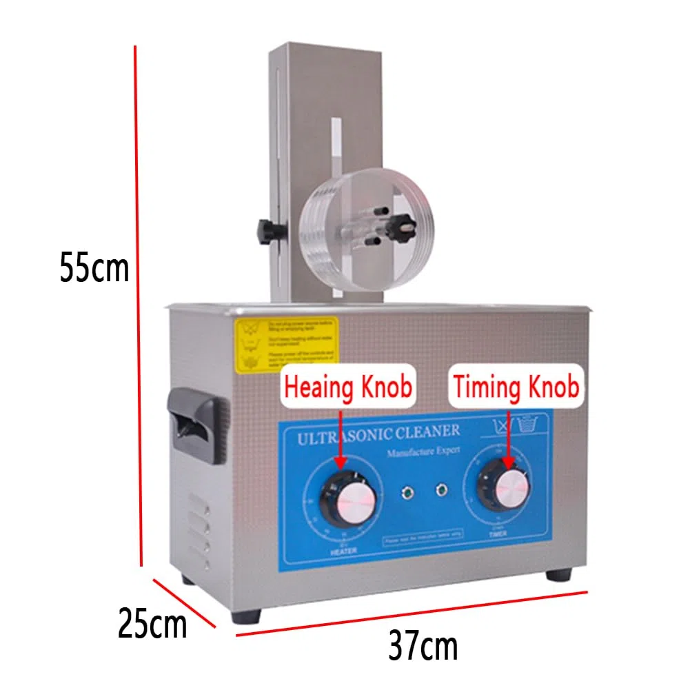 Detergente ultrasonico per dischi in vinile da 6,5 l, vibrazione a doppia frequenza, timer e controllo della temperatura, pulisce da 1 a 6 dischi