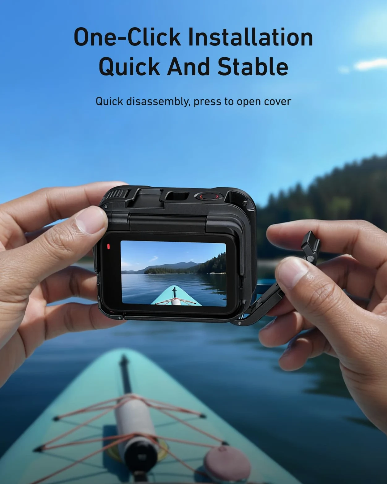TELESIN Custodia Protettiva con Telaio in Lega di Alluminio per Insta 360 Ace Pro 2/Ace Pro, Custodia Protettiva con Gabbia in Metallo a Sgancio Rapido con Vite da 1/4" e Slitta Fredda, Accessori