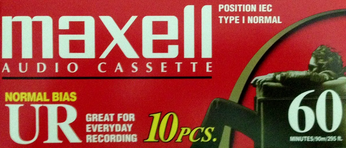 Maxell ur-60 audio cassette- scatola da 10