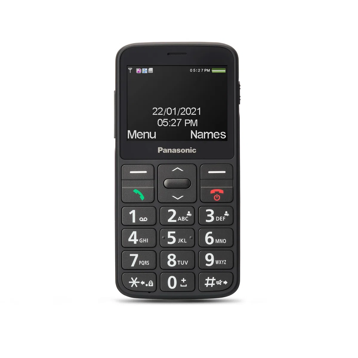 Panasonic KX-TU160EXB 2G, Telefono Cellulare con Funzioni di Base per Anziani, Tasto SOS per Chiamate di Emergenza, Tasti Separati di Grandi Dimensioni, Display con Caratteri e Numeri Grandi, Nero.