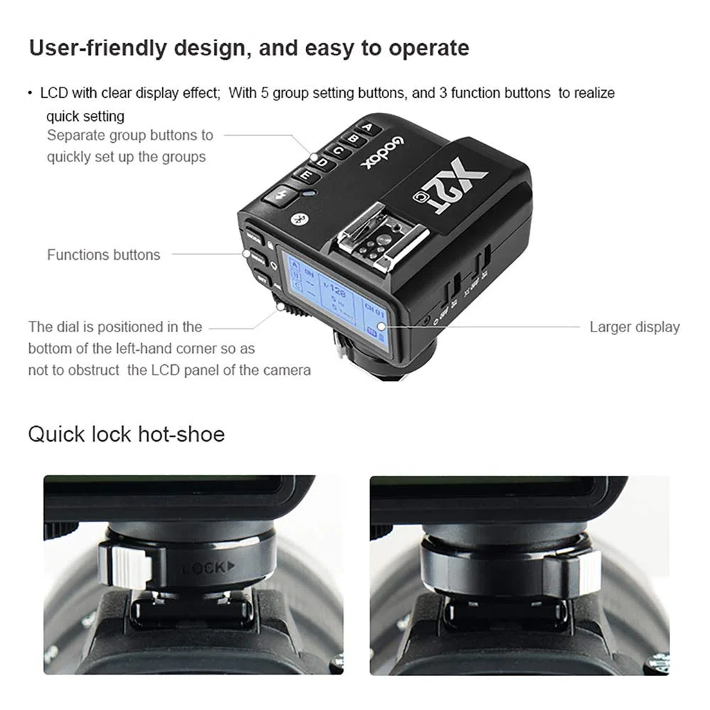 Godox X2T-N TTL 2.4G Wireless Flash Trigger compatibile con fotocamere Nikon, alta velocità HSS 1/8000s, funzione TCM, controllo APP con connessione Bluetooth