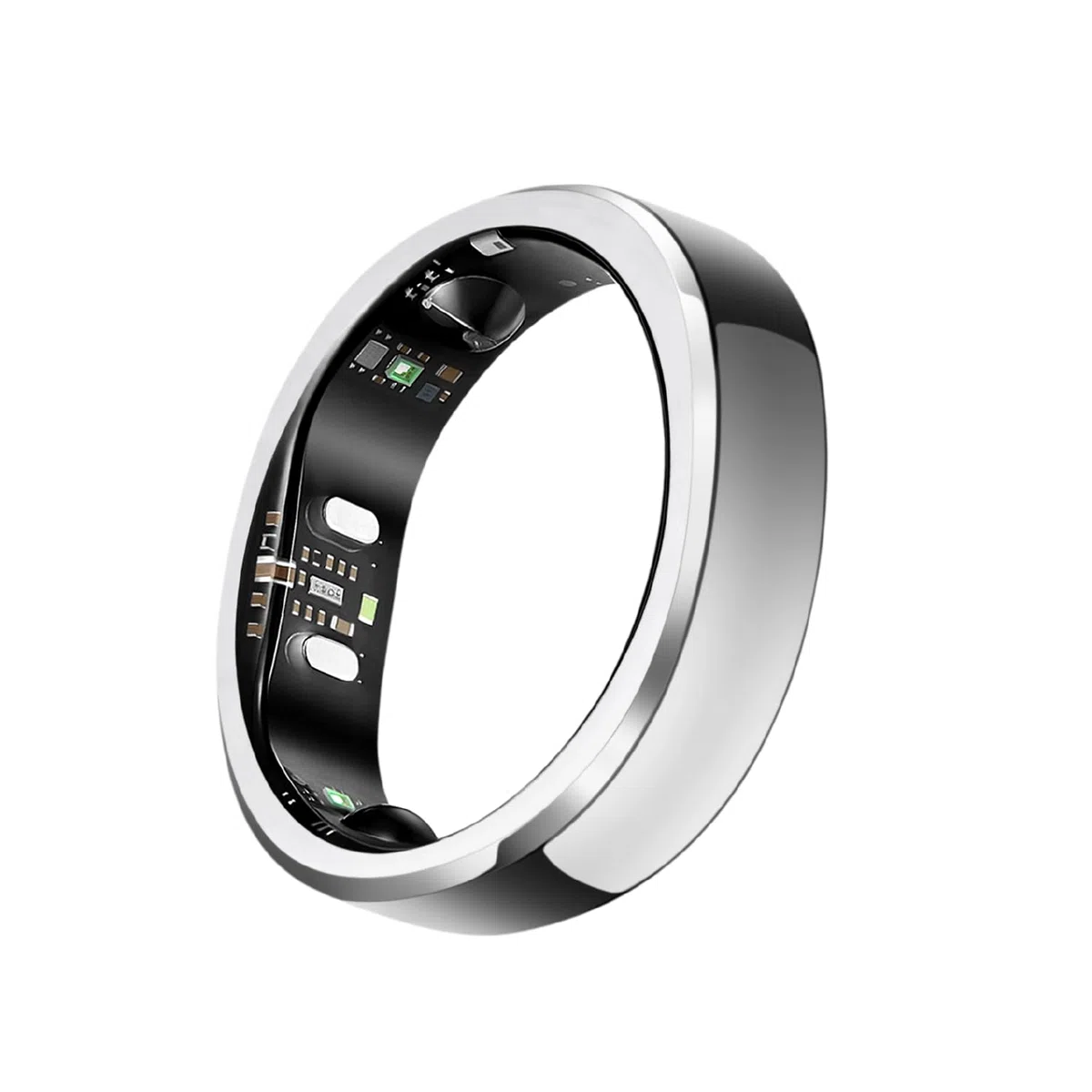 Anello Intelligente RingConn Gen 3 con Monitoraggio della Pressione, Sonno, Fitness e Frequenza Cardiaca, Avvisi a Vibrazione, Senza Abbonamento App, Batteria fino a 14 Giorni (12,Argento Futuristico) | Primo anello intelligente con Tendenze Vascolari. Av
