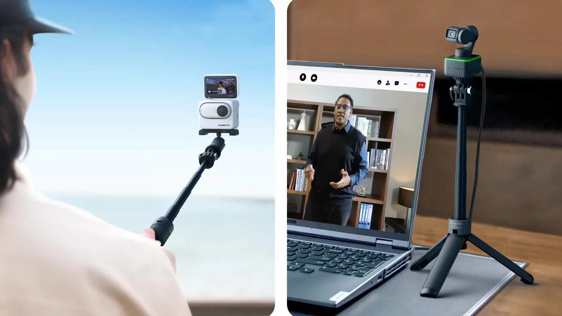 insta360 Mini treppiede 2 in 1 per X3,Link,ONE RS,ONE R,ONE X2,GO 2,ONE X, nero