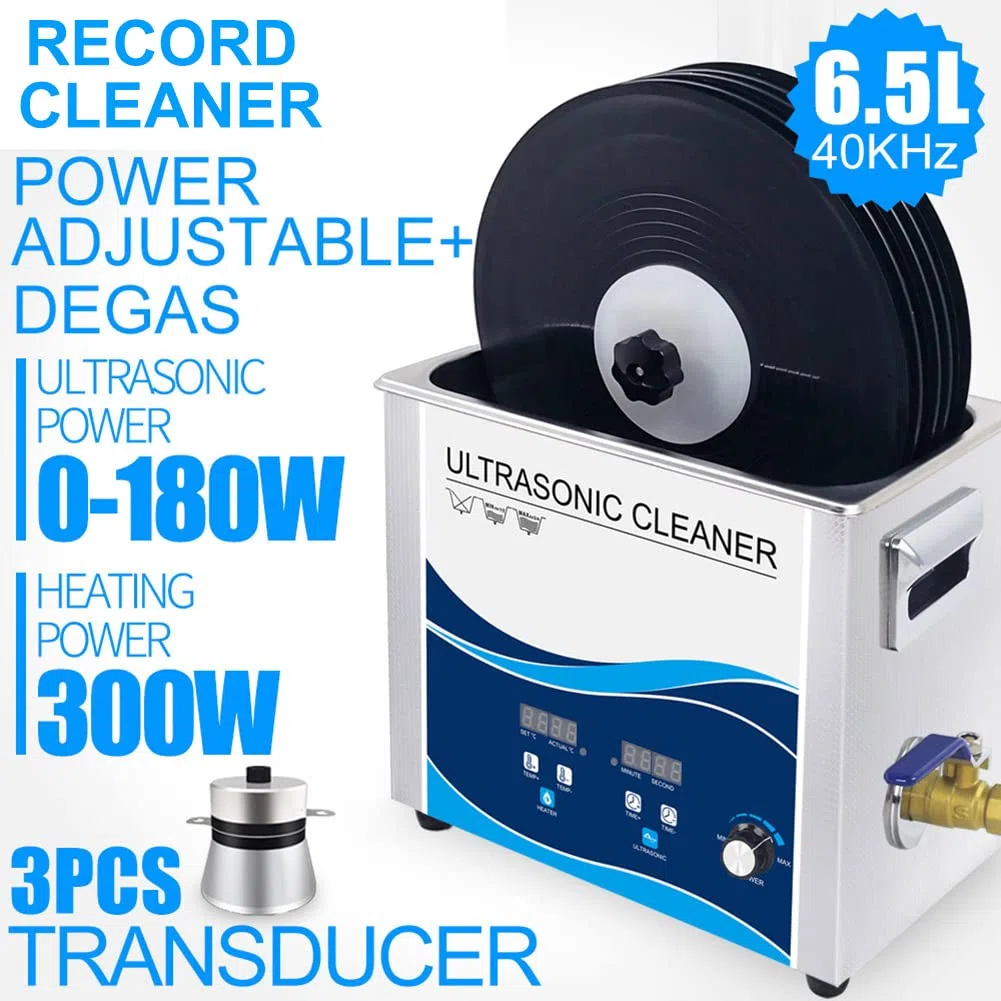 Detergente per dischi in vinile da 6,5 l, con pulizia riscaldata, potenza e temporizzazione regolabili, funzione Degas per una pulizia profonda