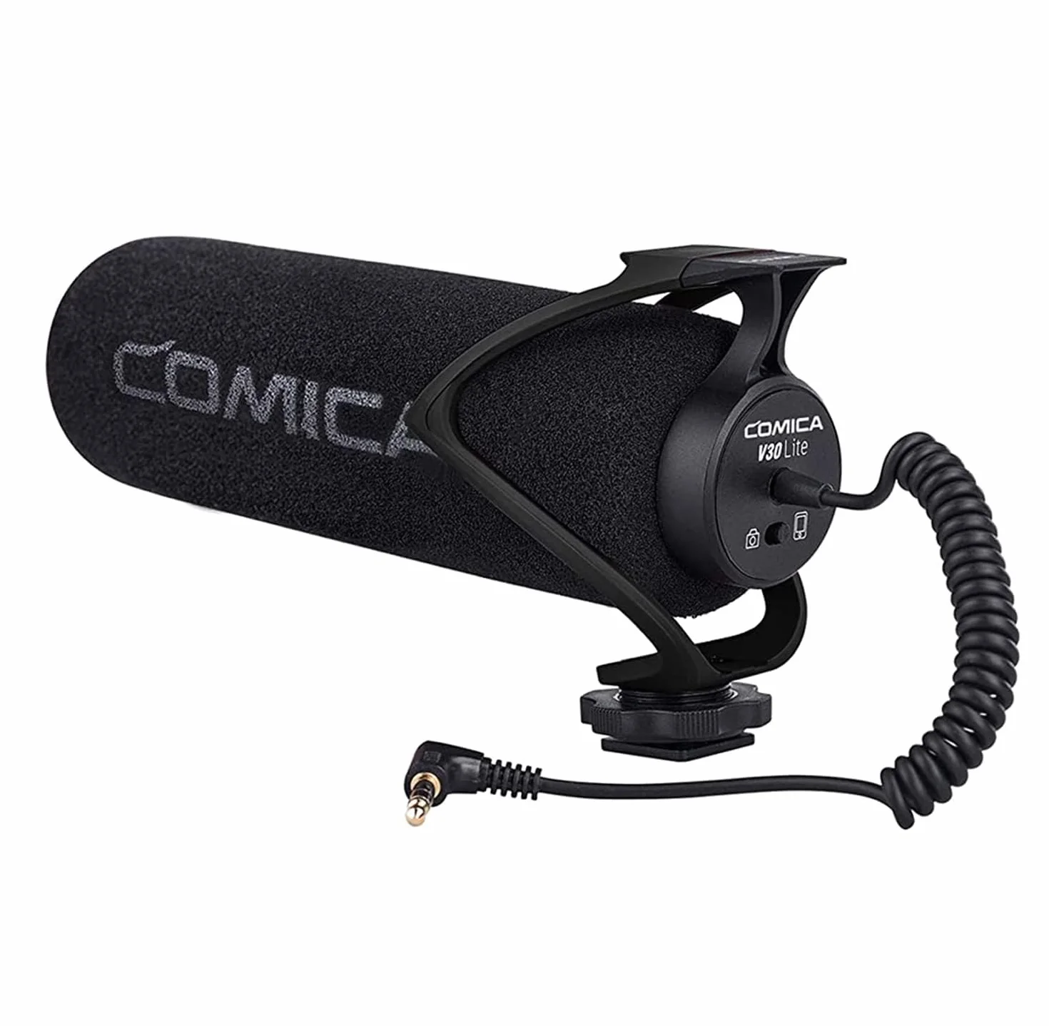 COMICA CVM-V30 LITE Video microfono Super-sulla fotocamera Shotgun microfono a condensatore cardioide per Canon Nikon Sony Panasonic fotocamera/DSLR/smartphone con 3,5 mm Jack(Black)