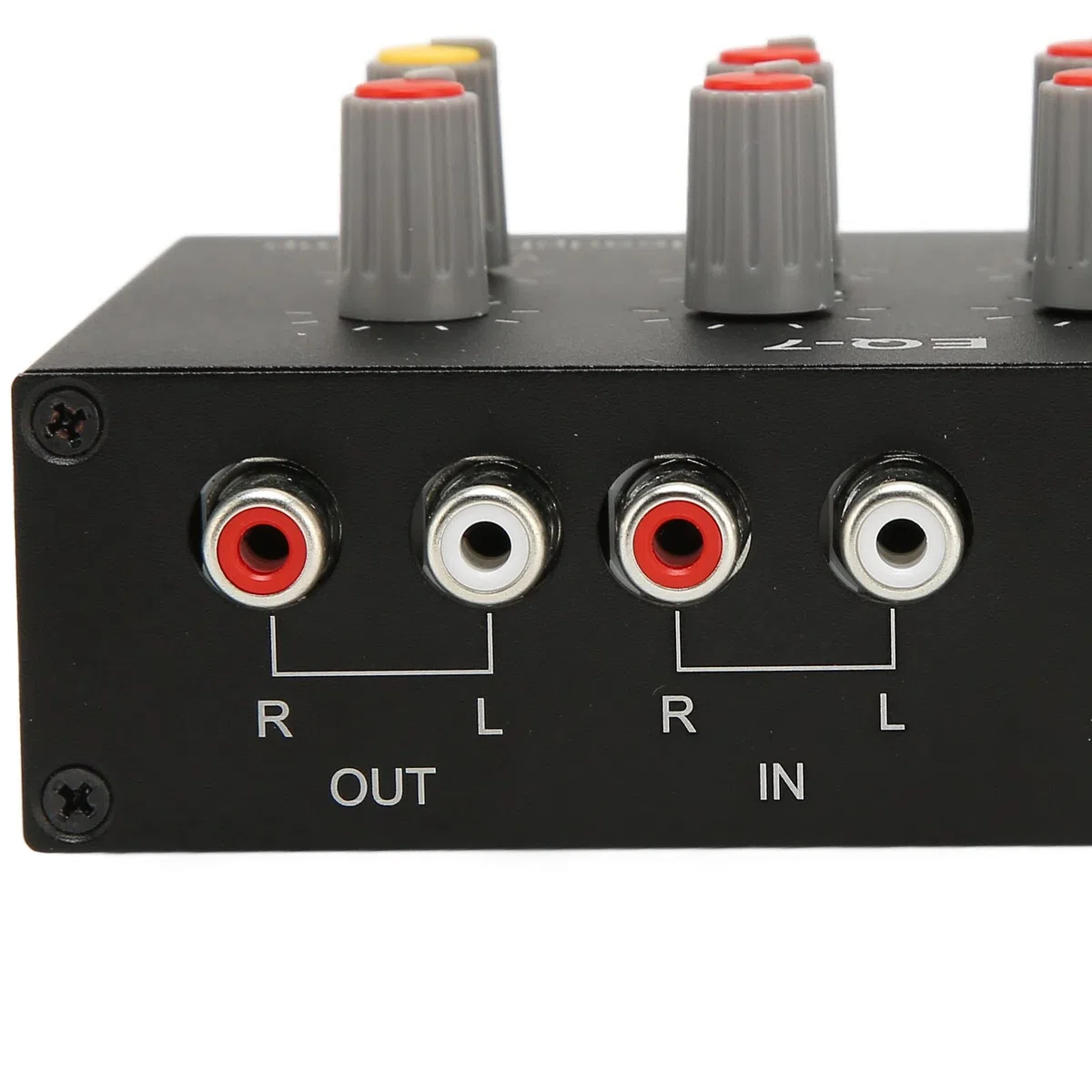 Ejoyous Equalizzatore Grafico a 7 Bande, Equalizzatore Audio a Doppio Canale, Mixer DJ, Interfaccia da 3,5 mm