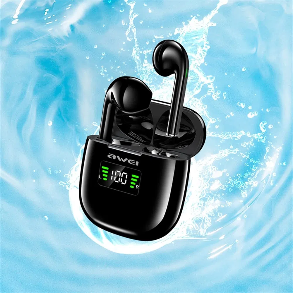 True Auricolari Wireless Bluetooth Cuffie Bluetooth Control Touch, Auricolari Bluetooth Impermeabili IPX4, con Riduzione del Rumore, per Gym Workout in Esecuzione,Nero