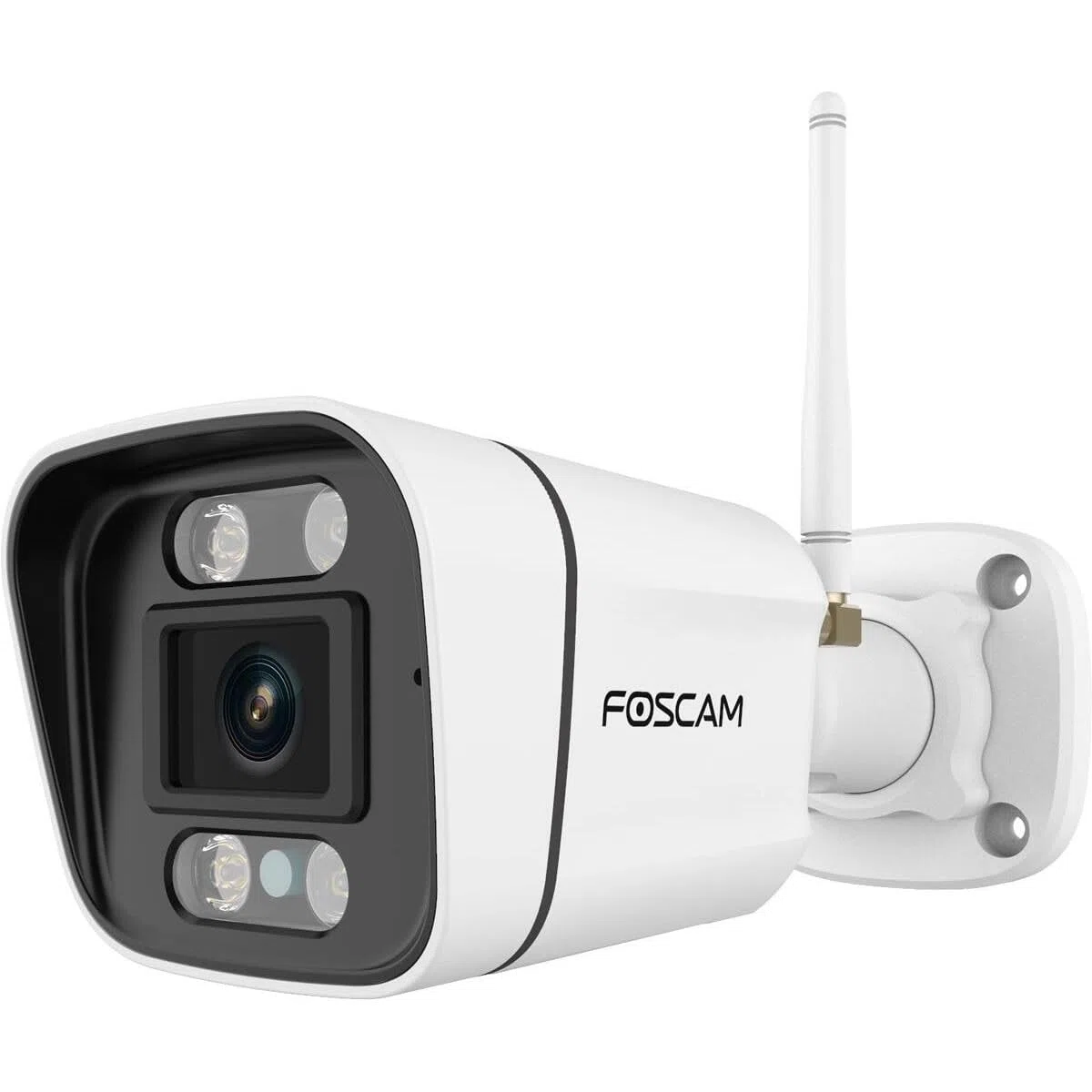 Foscam V5P - Telecamera di sicurezza WiFi a doppia banda da 5 MP, con faro integrato e sirena di allarme (bianco)