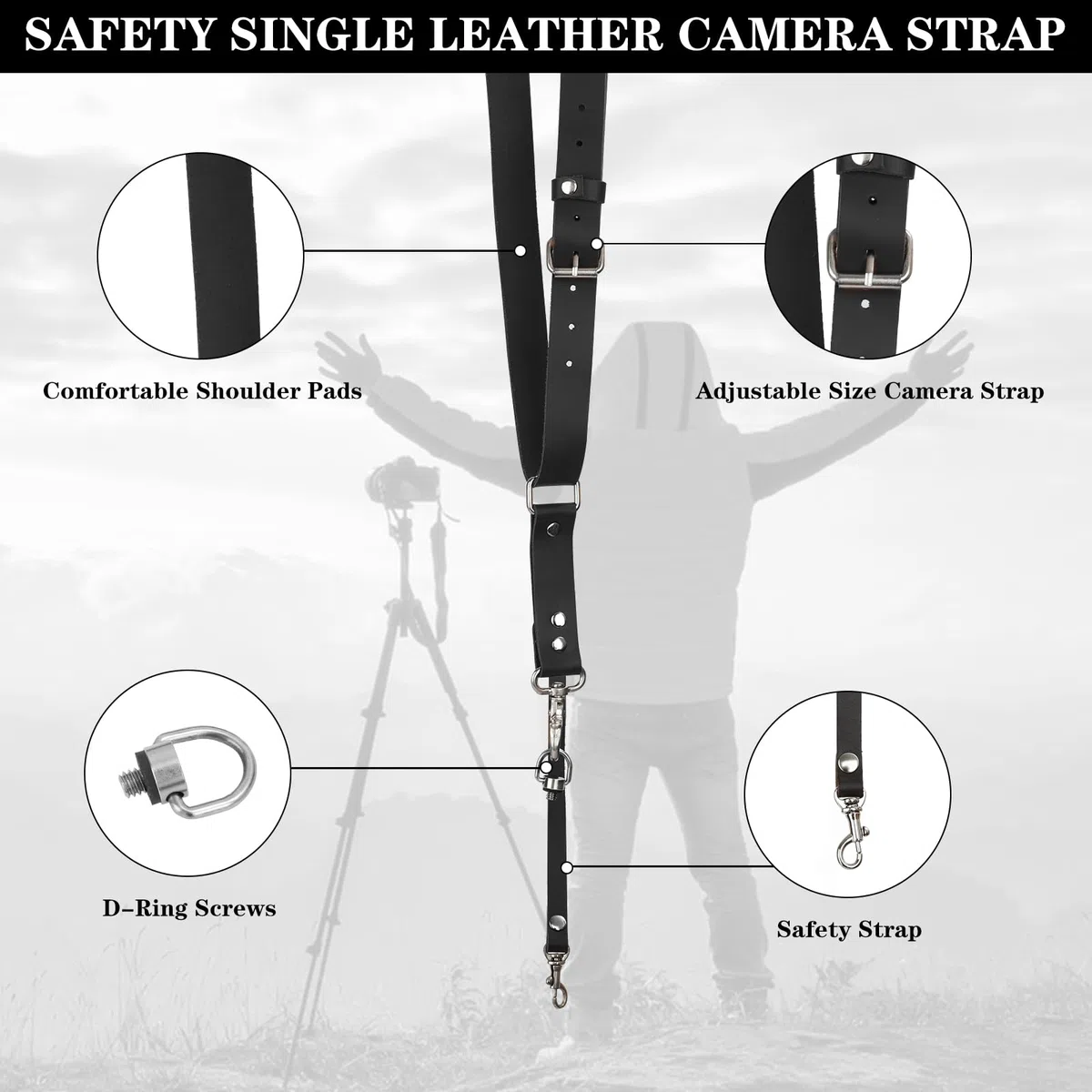 Tracolla Per Fotocamera In Pelle Per Fotocamera,Cinghia Per Fotocamera Tracolla Macchina Fotografica,Tracolla Fotocamera,Cinghia Macchina Fotografica per tutte le fotocamere DSLR/SLR