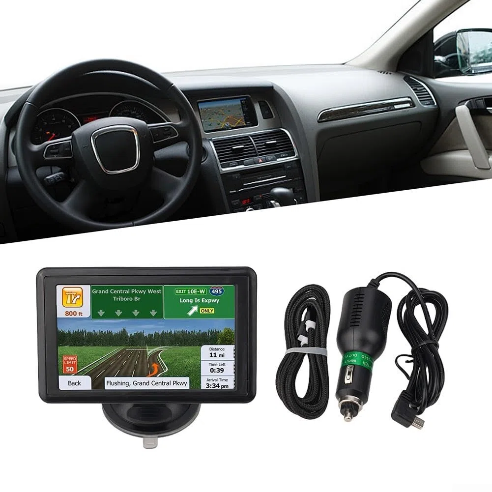Navigatore GPS touch screen da 12,7 cm, navigatore satellitare per auto con mappa del Regno Unito, navigazione GPS per auto, camion, con guida vocale e autovelox allarmante