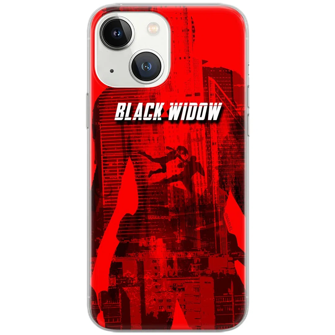 Ert Group custodia per cellulare per Iphone 13 originale e con licenza ufficiale Marvel, modello Black Widow 007 adattato in modo ottimale alla forma dello smartphone, custodia in TPU
