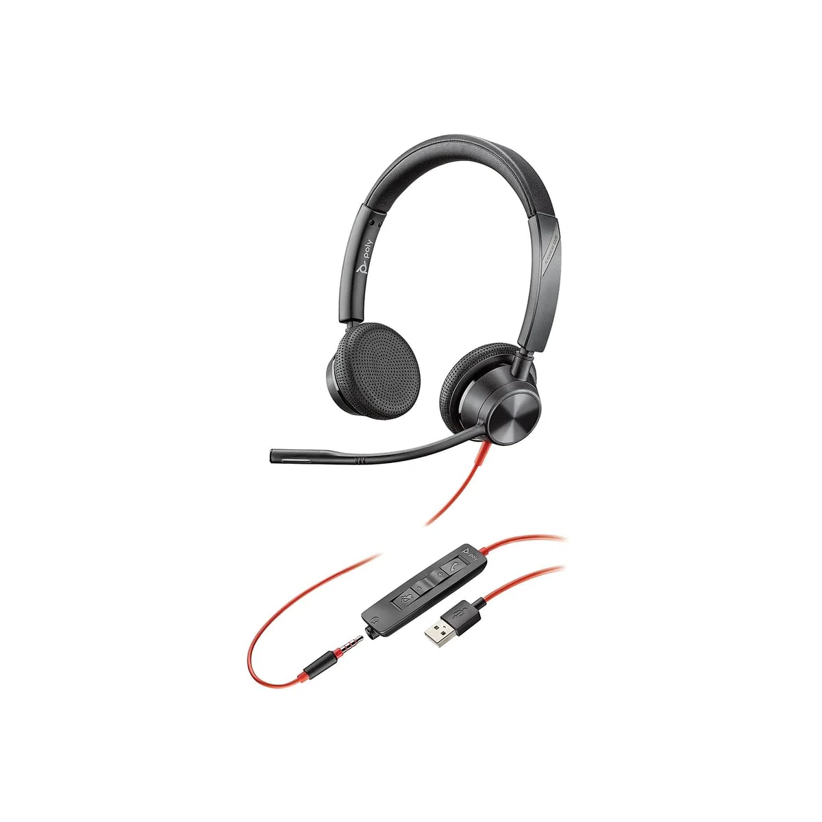 Kit Poly Studio P5 con Blackwire 3325 (Plantronics) - Videocamera per videoconferenze HD 1080p - Kit USB-A con cuffia cablata audio stereo e webcam professionale