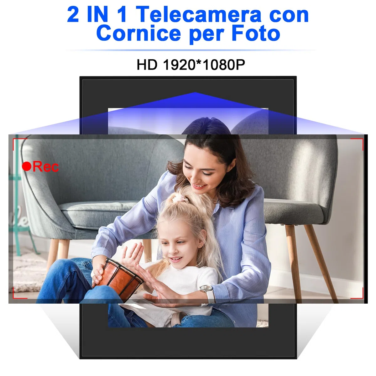 Cornice Telecamera Nascosta HD 1080P Telecamera Spia, Mini Telecamera Spia Nascosta supporto di Rilevamento del Movimento e la Registrazione in Loop per Domestica/Decorazione