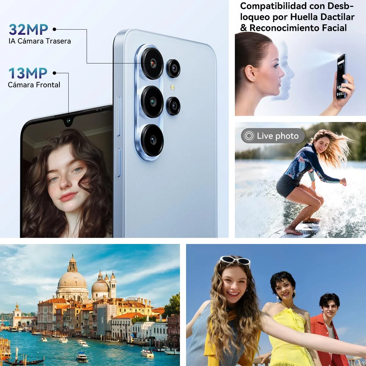 Blackview WAVE 10 Smartphone Offerta Android 16,32MP+13MP 32GB+128GB/2TB TF Cellulari,Telefono Cellulare Offerta 6.88"/5000mAh/3.5mm/IP54 4G/5G WiFi/Face ID/Blocco Impronta Digitale,3 Anni Garanzia