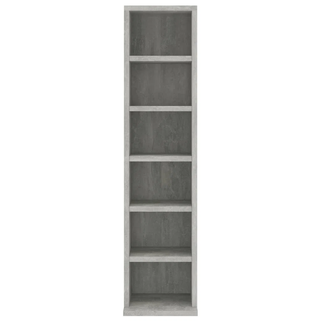 Porta CD a Colonna, Mobile Porta CD Grigio Cemento 21x20x88 cm in Legno Multistrato (7,72KG)