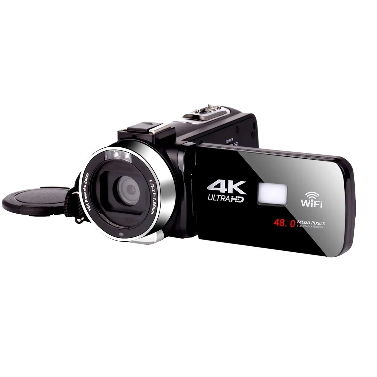 DELURA 18X Zoom 4K UHD Camcorder Live Streaming WiFi Webcam Videocamere for La Fotografia Visione Notturna IR All'aperto Telecamera HD (Size : 128G SD Card)