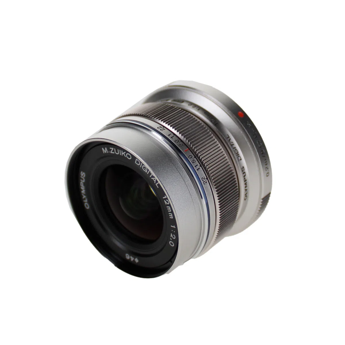 Olympus M.Zuiko Digital ED Obiettivo 12mm 1:2.0, Micro Quattro Terzi, per Fotocamere OM-D e PEN, Argento