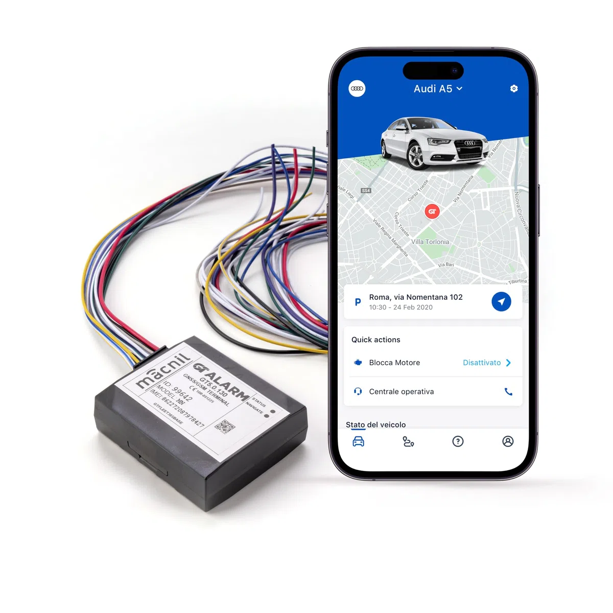 GT ALARM AUTO - Antifurto Satellitare per Auto con Centrale Operativa - 1 ANNO SERVIZIO INCLUSO