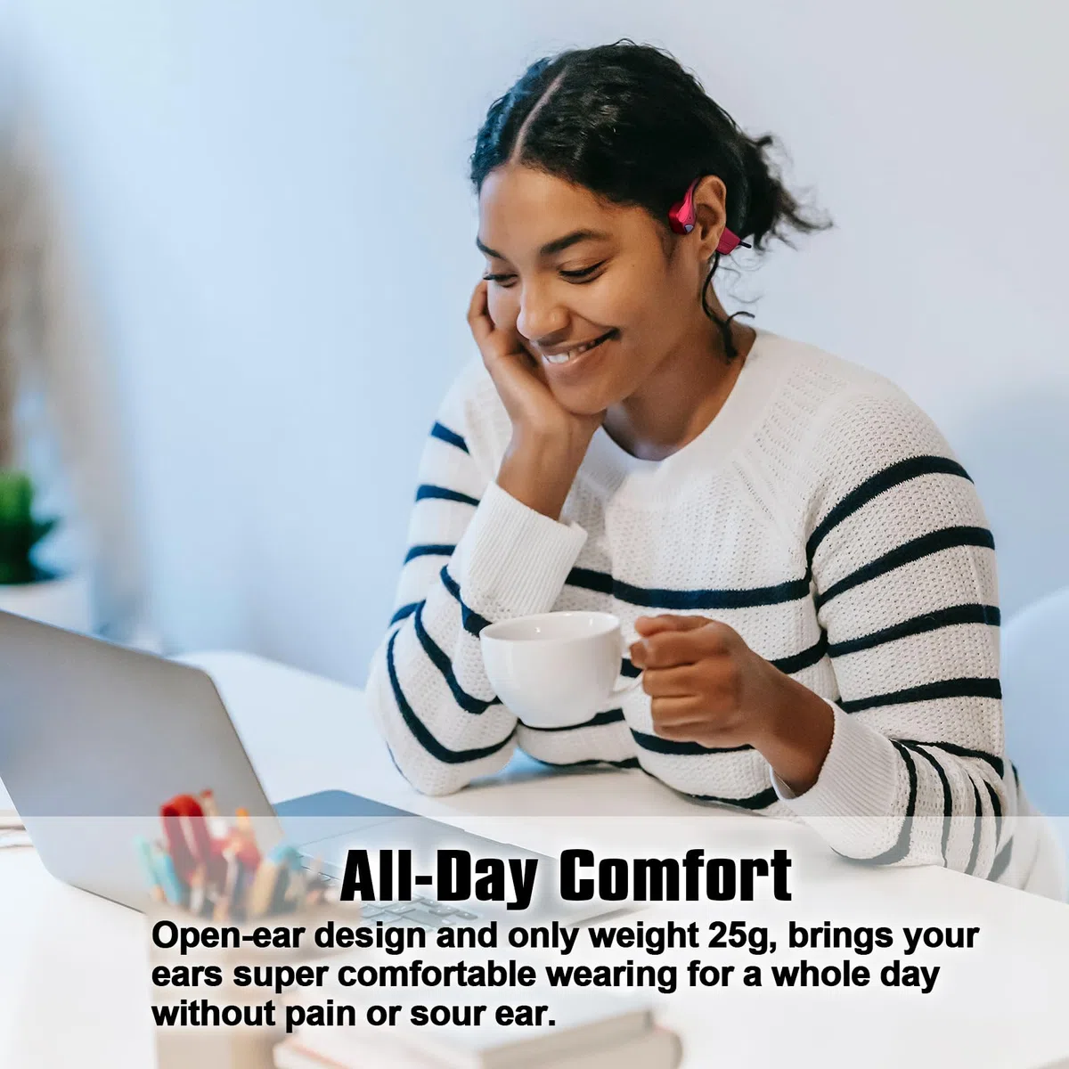 Cuffie Bluetooth a conduzione ossea auricolari aperti auricolari wireless Bluetooth titanio leggero impermeabile per allenamento corsa escursionismo passeggiate ciclismo