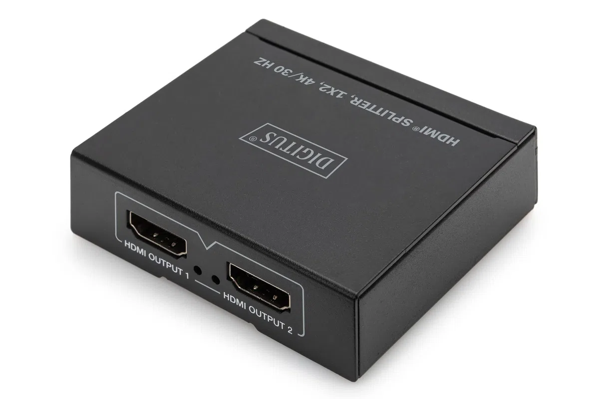 Digitus DS-45340 Splitter HDMI 1x2 - Ingresso: 1 porta/Uscita: 2 porte - UHD 4K/30 Hz - HDCP 1.4 e HDMI 1.4b - Deep Colour, EDID switch, protezione ESD