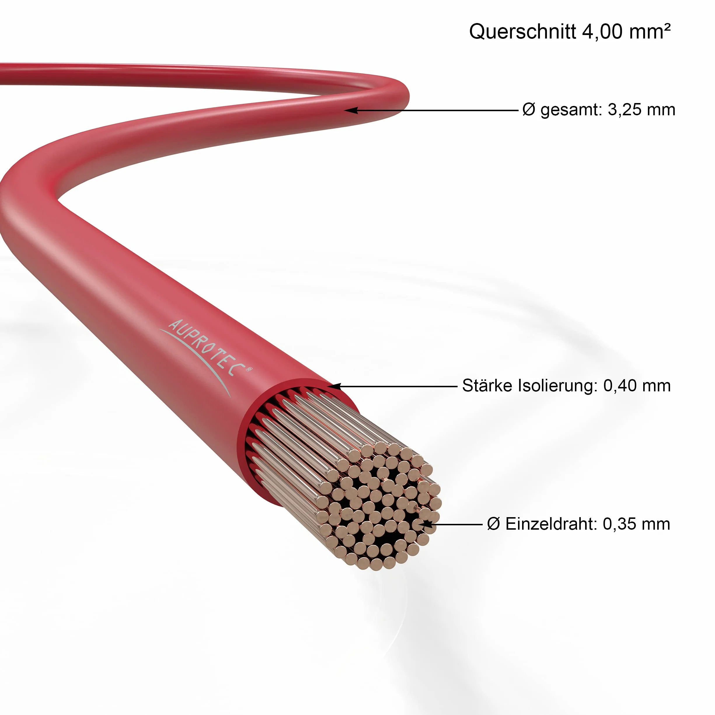 AUPROTEC Cavo per veicoli 4,0 mm² - 2 colori da 10 m FLRY-B ad anello