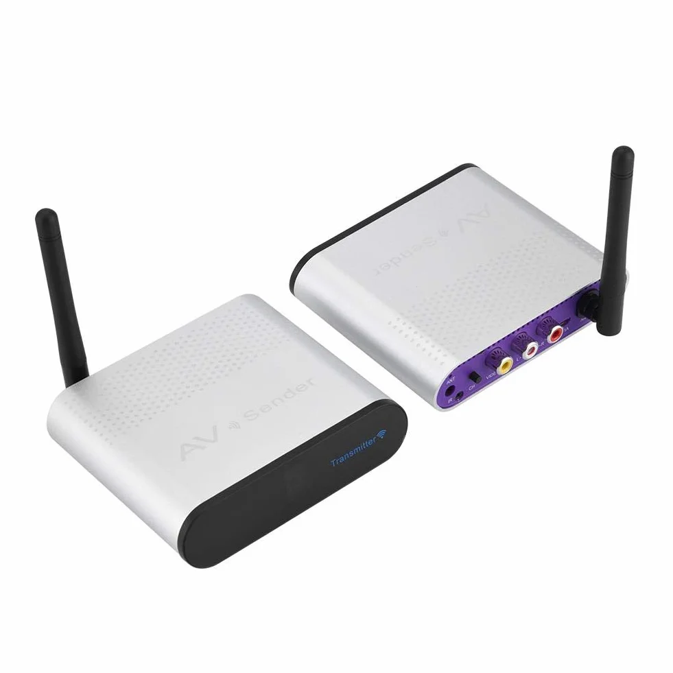 Wireless AV Sender, 5,8 GHz 300 m Wireless Video Trasmettitore e ricevitore 8-Group Video mittente Segnale TV per DVD, DVR, Telecamera di sorveglianza, Set-top Box, ecc.(EU)