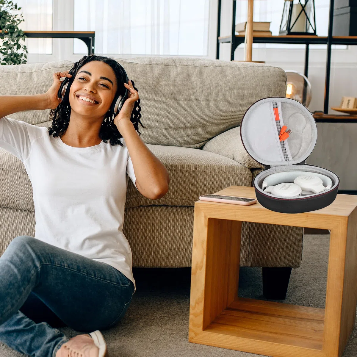 Custodia per cuffie, custodia rigida in EVA per cuffie wireless Bluetooth JBL Live 400BT/460NC e JBL Tune 500BT/510BT/660NC/600 BTNC/570BT (grigio)