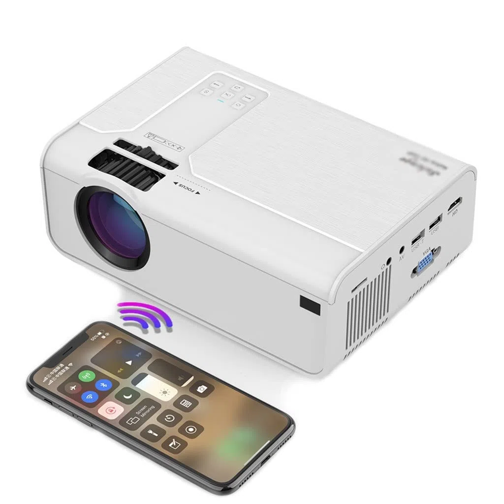 Mini Proiettore T4 da 3600 Lumen, Supporta Un Proiettore LED Full HD 1080P, Grande Schermo, Proiettore Video Intelligente per Home Theater Portatile,