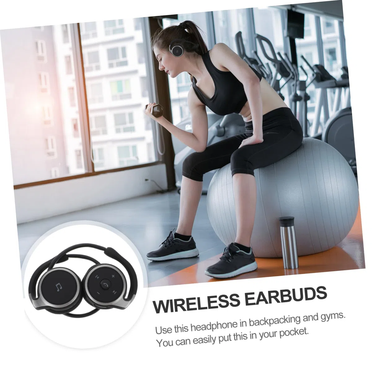 NUOBESTY Auricolare Wireless Sportivo Gancio per Orecchio, Leggero e Comodo Occhiali, per Palestra e Backpacking, Nero, Versione 4.1
