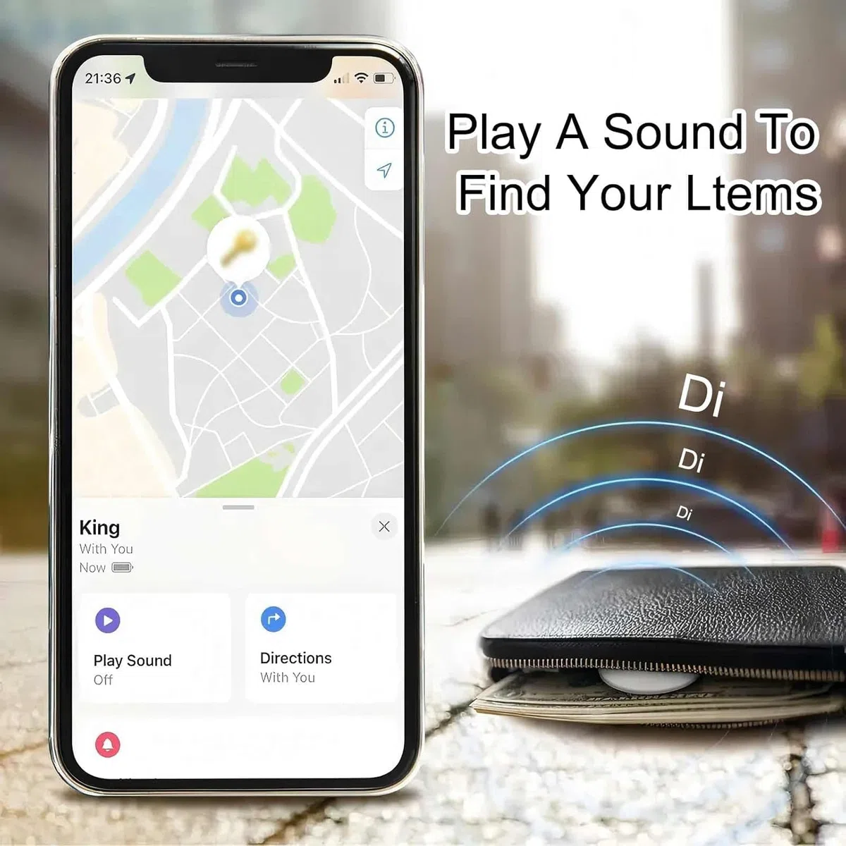 Mini GPS tracker per veicoli, localizzatore nascosto per veicoli, tracker veicoli senza abbonamento, compatibile con "Find My", smart tag con audio per bambini, chiavi, cani, bagagli, borse (An