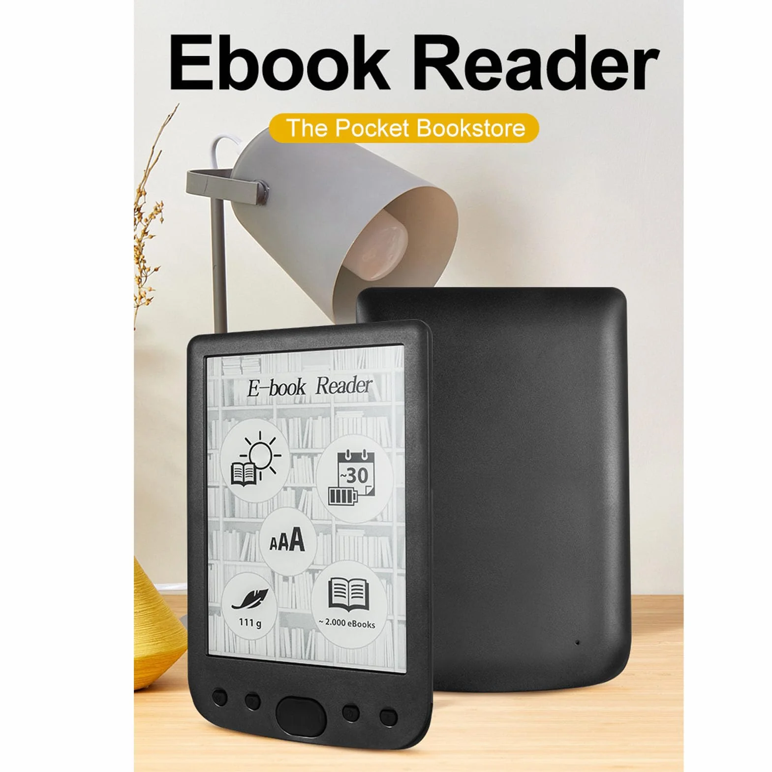 Generic Lettore Elettronico Digitale con Ampio Touch Screen e Batteria a Lunga Durata per gli Appassionati di Libri (4G)