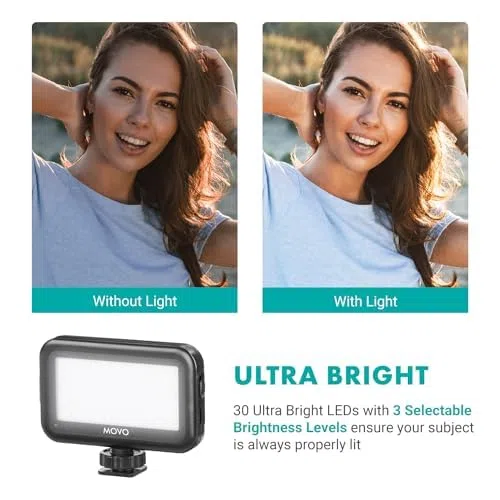 Movo uVlogger Kit Vlogging Compatibile Android/USB-C/iPhone 15 con Treppiede Grande - Kit Iniziale YouTube per Creatori di Contenuti - Accessori: Treppiedi, Supporto Telefono, Luce, Microfono Shotgun