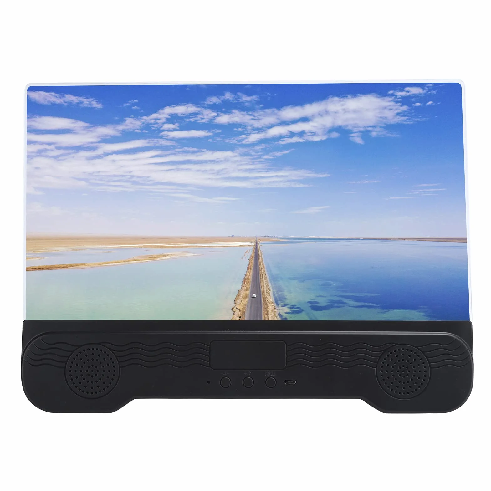 Lente d'ingrandimento per schermo da 35,6 cm con altoparlante Bluetooth, espansore schermo lente d'ingrandimento 3D per cellulare, film, video e giochi