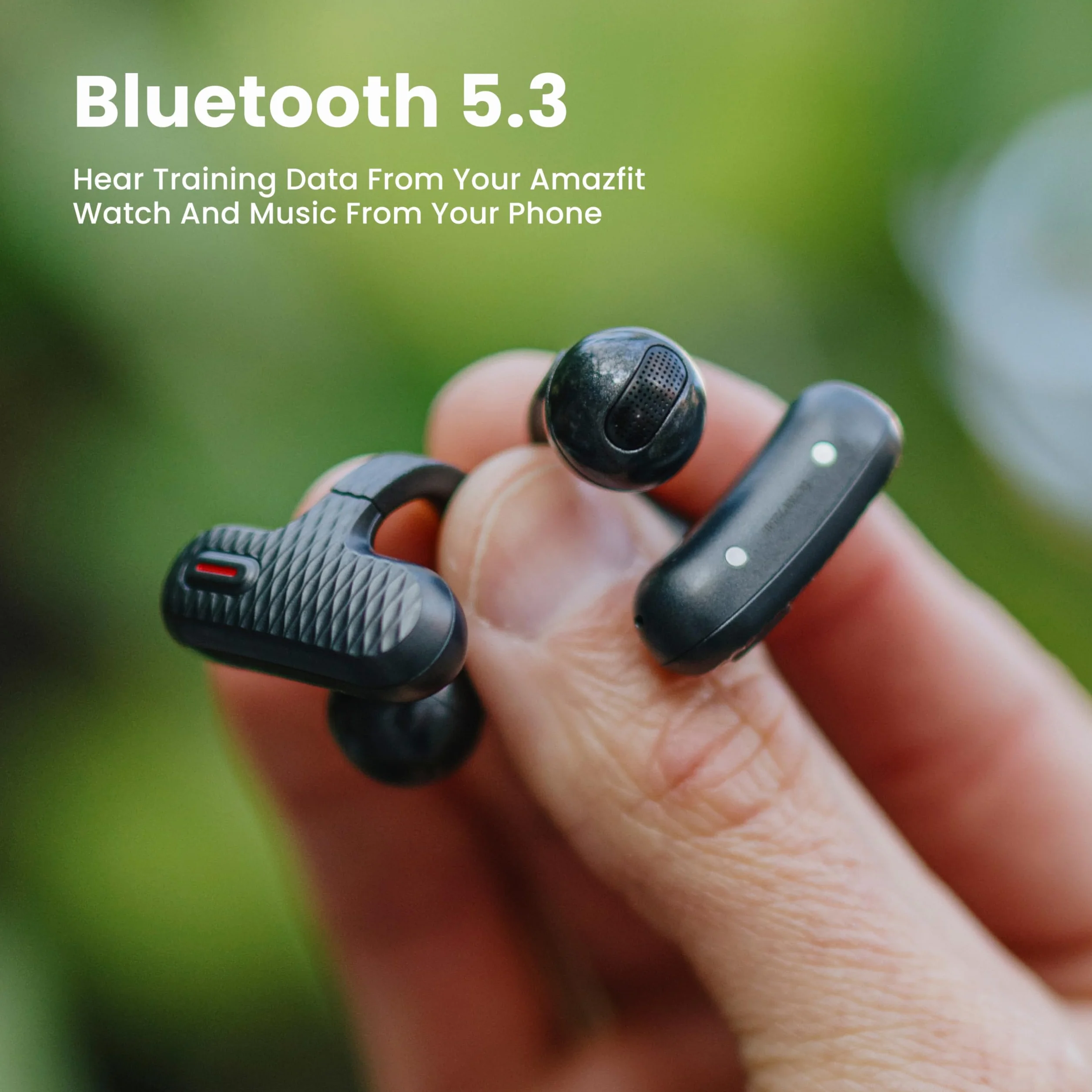 Amazfit Up Cuffie Bluetooth, auricolari wireless open ear con facile tocco, resistenti all'acqua IPX4 e a prova di sudore, riduzione del rumore AI, auricolari per sport, corsa, compatibili con Android | Auricolari wireless con facile tocco, a prova di sud