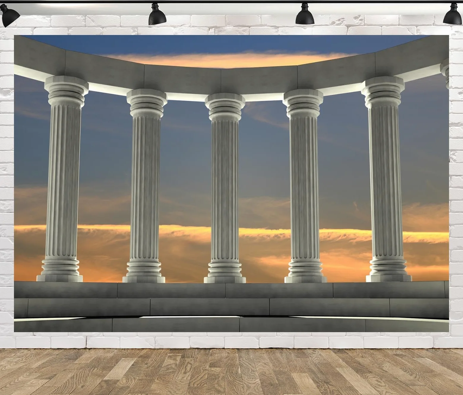 10x8ft Fondale di colonne di marmo greche Acropoli Sfondo di rovine antiche Grecia Edificio di riferimento Fotografia Sfondo Rovine antiche Tempio Edificio storico Ritratti di viaggio Foto