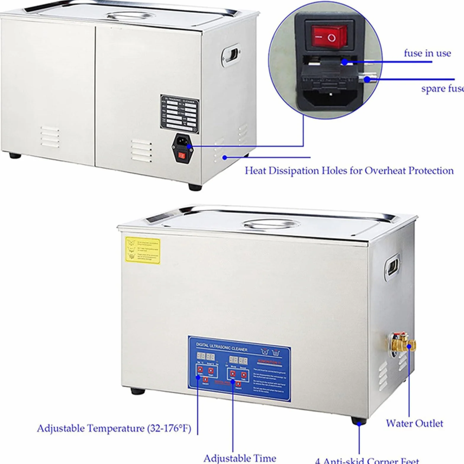 Macchina per la pulizia di dischi in vinile ad ultrasuoni, pulizia a doppia faccia con rotazione automatica, potenza 180 W, timer 30 min per manutenzione professionale LP