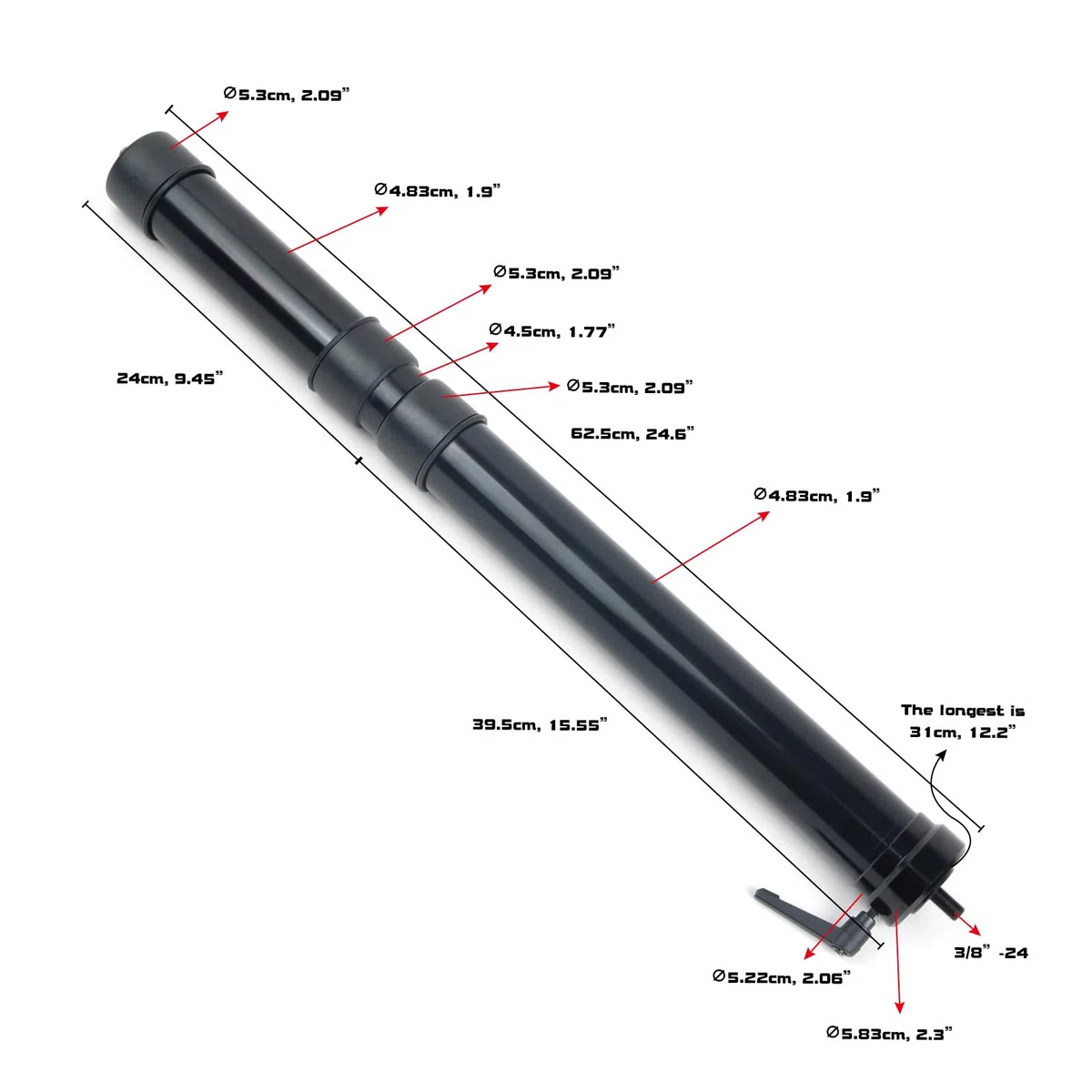 Maestria aerea GRA-RPG: Scatenamento 1.8~50MHz con 3/8"-24 Connettori in un'antenna a banda larga portatile