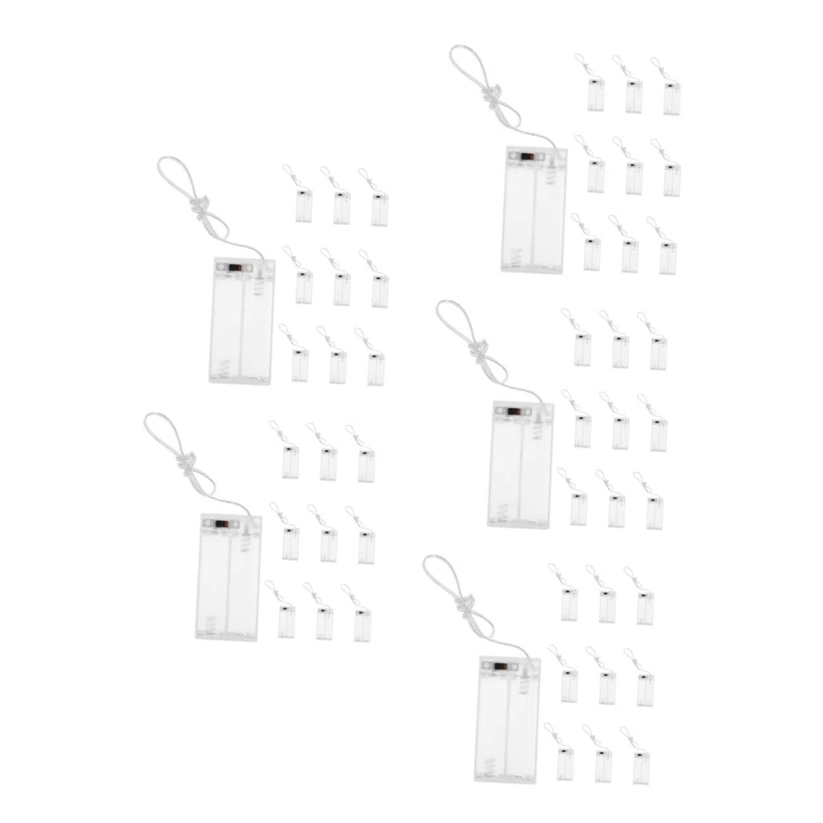 POPETPOP 5 Set Scatola Portabatterie A Corda Leggera Portabatterie Vuoto Custodia Della Batteria Guscio Della Batteria Aa Portabatteria in Plastica Addominali Transparent 10 Pezzi * 5
