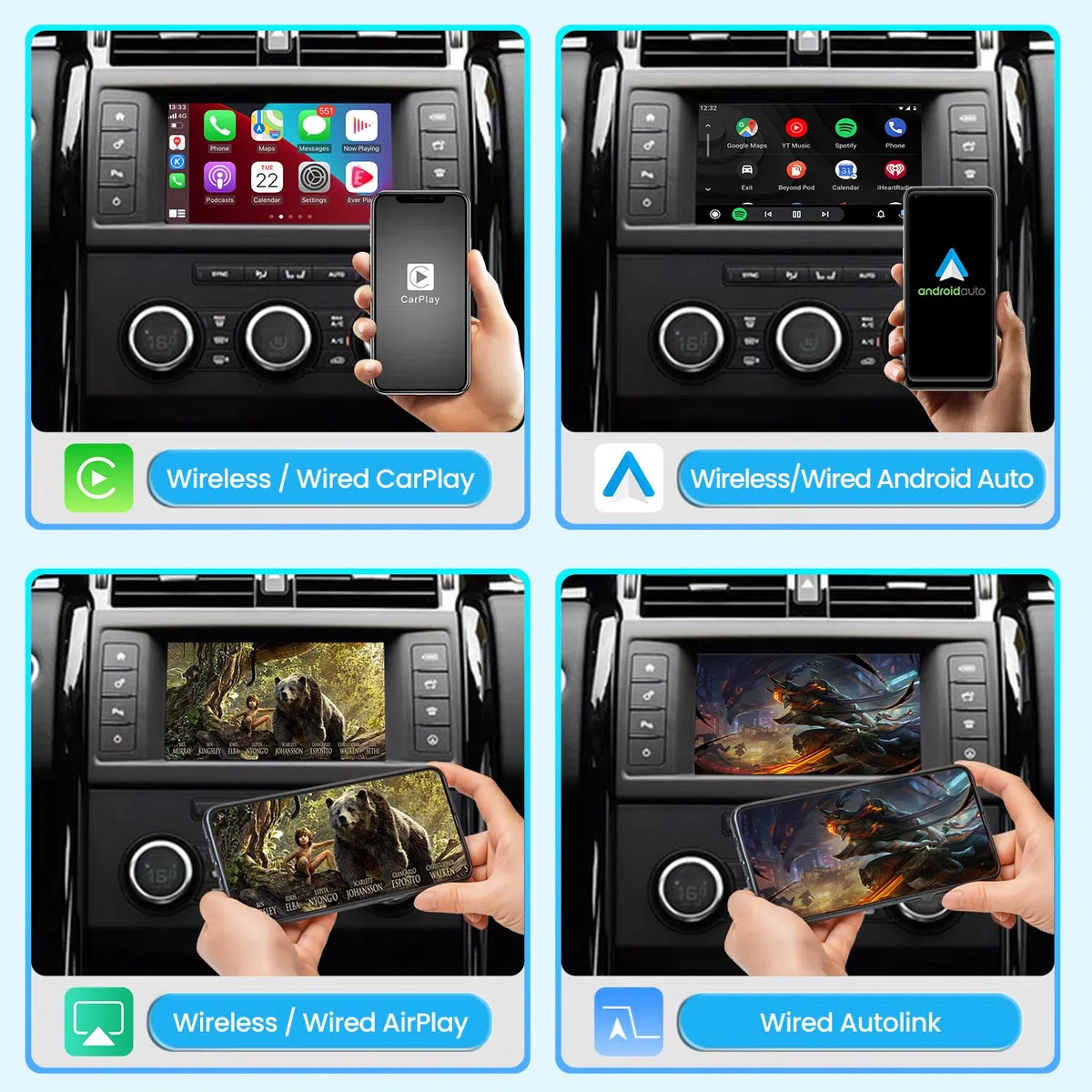 OEM Integrazione Senza fili CarPlay Android Auto Inteligente Scatola Ricevitore Modulo Per Land Rover/Jaguar Discovery Sport F-Space Harman, Interfaccia Ammodernamento Sistema
