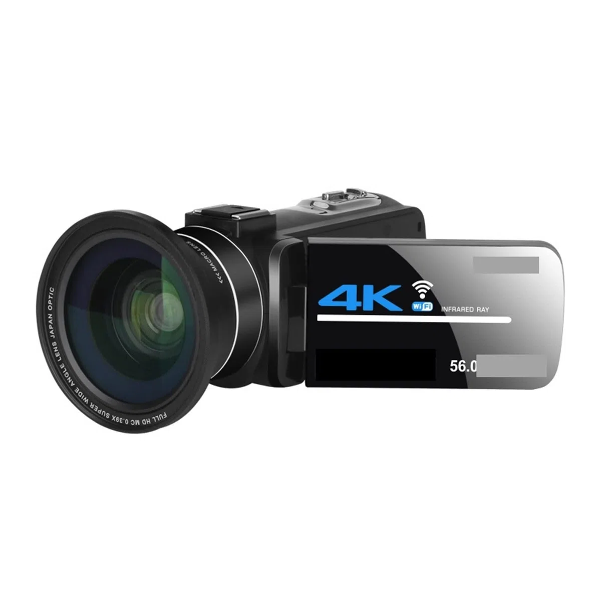 Macchina fotografica digitale, Videocamere digitali for visione notturna Videoregistratore grandangolare 4K Videocamera streaming for fotografia Microfono 18X Vlog Webcam(16G SD Card)