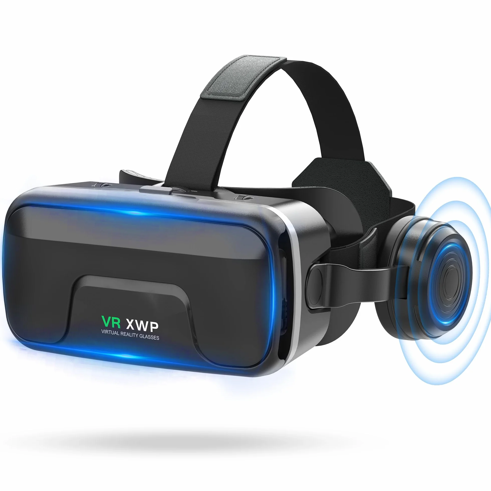 XWP Visore Realtà Virtuale Con Cuffie, Occhiali Per 3D VR Con Lenti HD, Compatibile Con iPhone E Android (4,7–7,2"), Immersivo Per Giochi, Film E Divertimento In Famiglia, Amici