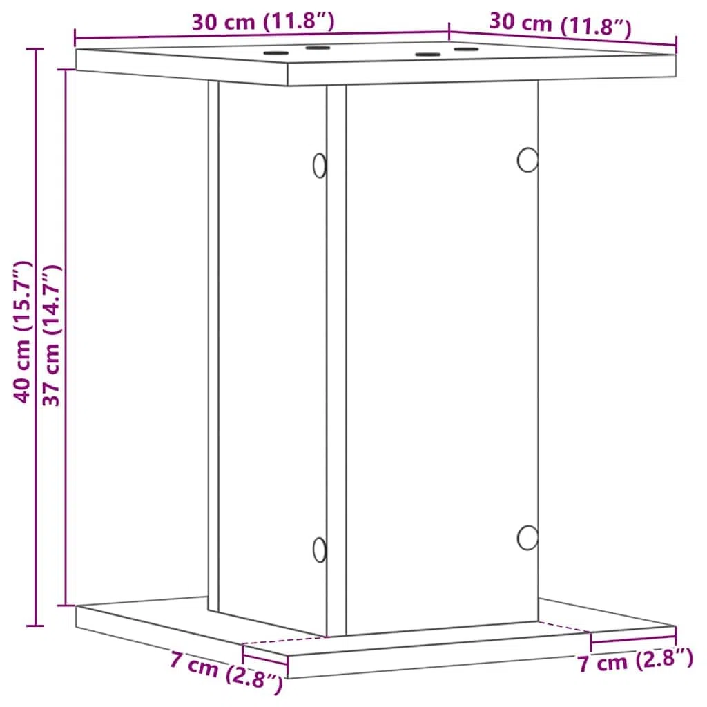 vidaXL Supporti per Altoparlante in Rovere Nero per Display | Struttura in Legno Resistente Dimensioni Compatte 30 X 40 cm Design Moderno per Home Theatre e Soggiorno Sicuri per l'Attrezzatura Audio