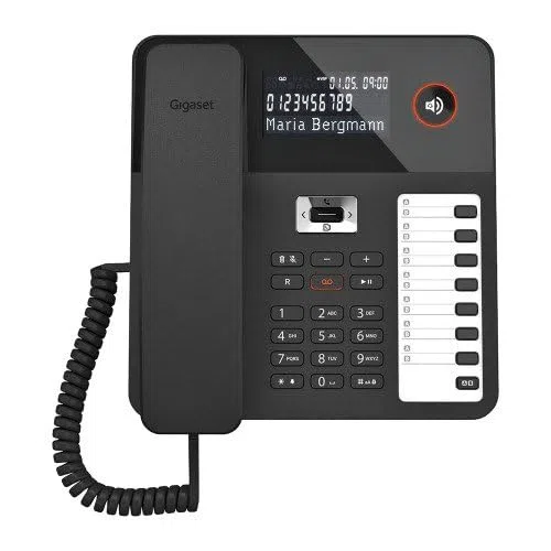 GIGASET Desk 800 TELEFONO DA TAVOLO con AMPIO Display RETOILLUMINATO SEGRETERIA TELEFONICA 7 x 2 TASTI PROGRAMMABILI Presa CUFFIE Nero Marca