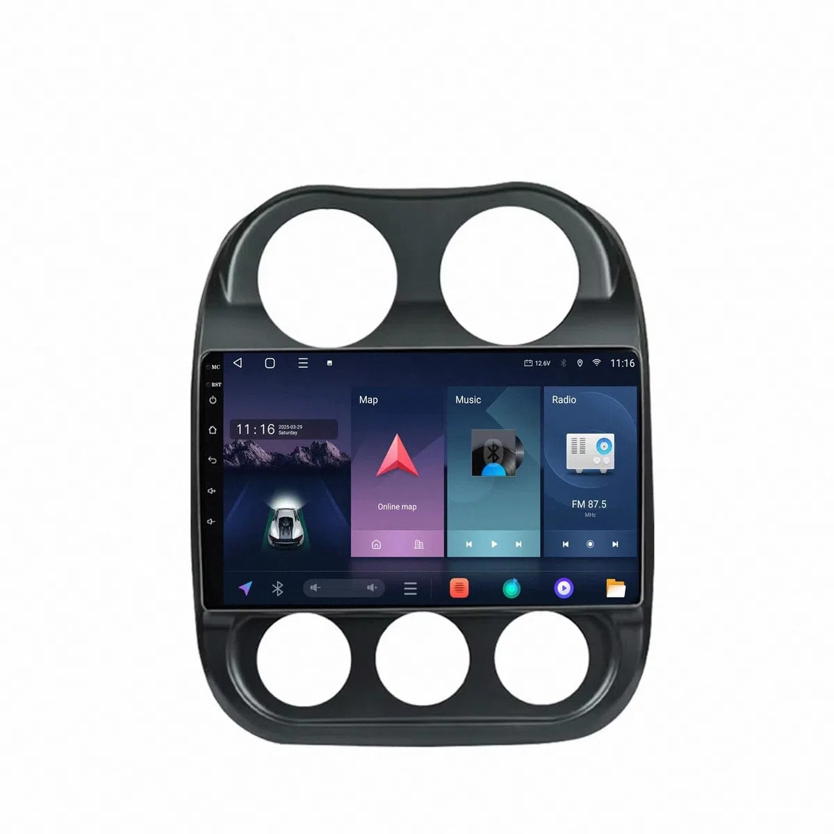 Radio Macchina Touch Screen per Jeep Compass Patriot 2010-2016 Wireless Carplay Android Auto Stereo Auto Bluetooth Ips con Pantalla Táctil con Gps, 4 Nucleo 1G+32G